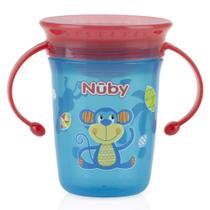 Copo 360º Com Alça 240ml +6m Azul Macaco Nuby Copo 360º Com Alça 240ml +6m Azul Macaco Nuby