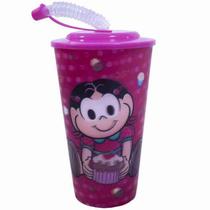 Copo 3D Com Canudo Dobrável Magali 550Ml - Turma Da Mônica