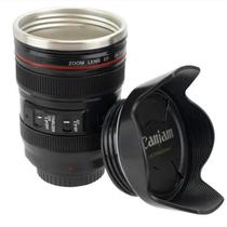 Copo 3D Lente Câmera Fotográfica Caneca Térmica Plástico e Alumínio 350ml