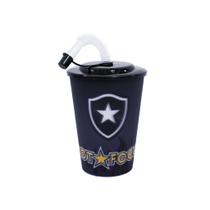 Copo 3D plastico com canudo 450ml Botafogo