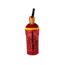 Copo 3d Yangzi C/ Canudo Homem de Ferro 360ml 29499