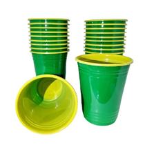 Copo 400ml americano bio verde e amarelo c/25un.