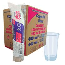 Copo 400Ml Descartavel Liso Transparen Pp Caixa C/1000 Ultra