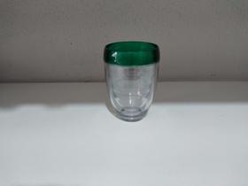 Copo 400ml transparente com borda verde policarbonato