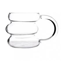 Copo 430ml Caneca Cloud Vidro Borossilicato Design Elegante e Charmoso Drinks Café Nadir