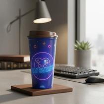 Copo 500ml com Tampa e Abertura para Beber Decorado Dia dos Pais Plasútil Copo 500ml com Tampa e Abertura para Beber Decorado Dia dos Pais Plasútil