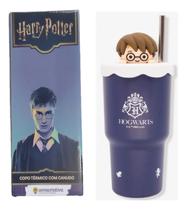 Copo Aço Inox 600ml Com Canudo Harry Potter Licenciado Copo Aço Inox 600ml Com Canudo Harry Potter Licenciado