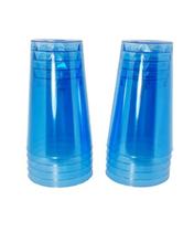 Copo acrilico 200ml azul translucido c/10un.