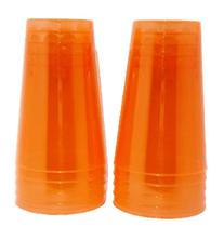 Copo acrilico 200ml laranja translucido c/10un.
