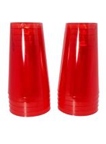 Copo acrilico 200ml vermelho translucido c/10un.