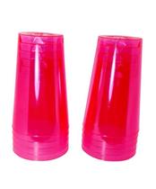 Copo acrilico 300ml rosa neon c/10un.