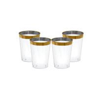 Copo Acrilico Borda Dourada 300ml Borda Dourada - SilverPlastic