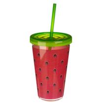 Copo Acrílico Com Tampa e Canudo 650 ml Estampa Frutas - Art House