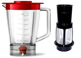 Copo acrílico com Tampa vermelha e Filtro preto do liquidificador modelo Ri7300 Ri7301 Ri7302 Ri7303 Copo acrílico com Tampa vermelha e Filtro preto do liquidificador modelo Ri7300 Ri7301 Ri7302 Ri7303