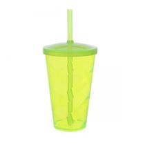 Copo Acrílico Espiral 550ml com Tampa e Canudo Cor:Verde Copo Acrílico Espiral 550ml com Tampa e Canudo Cor:Verde