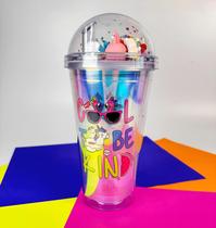 Copo Acrílico Infantil LED Com Tampa E Canudo 400ml BM-P1511 Copo Acrílico Infantil LED Com Tampa E Canudo 400ml BM-P1511