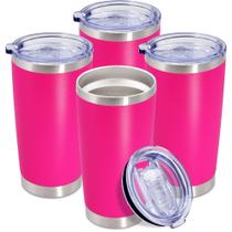 Copo AEPDTD Tavel Coffee 600 ml de aço inoxidável rosa choque, pacote com 4 unidades Copo AEPDTD Tavel Coffee 600 ml de aço inoxidável rosa choque, pacote com 4 unidades