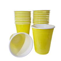 Copo Americano 400ml Amarelo Brasil Copa Beer Pong - 25 Unid