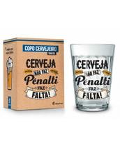 Copo Americano em Vidro Cerveja não Faz Penalti 190ml - BrasFoot