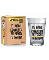 Copo Americano em Vidro Eu Bebo para Esquecer 190ml - BrasFoot Copo Americano em Vidro Eu Bebo para Esquecer 190ml - BrasFoot
