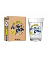 Copo Americano em Vidro Melhor Pai do Mundo 190ml - BrasFoot
