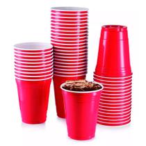 Copo americano red cup beer pong descartável 100 un vermelho