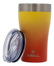 Copo Arell Térmico Com Tampa Degrade Amarelo 500ml Cerveja Original Com Tampa