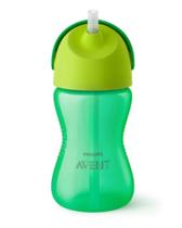 Copo Avent Dinossauro c/Canudo Curvado 300ml Verde SCF798-01