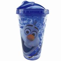 Copo Azul Com Canudo E Tampa Gel Congelante Olaf Frozen 450ml - Disney Copo Azul Com Canudo E Tampa Gel Congelante Olaf Frozen 450ml - Disney