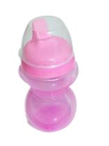 Copo baby 250ml Transição Infantil com Tampa -Liso Rosa