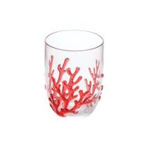 Copo Baixo Acrilico Coral Vermelho 465ml