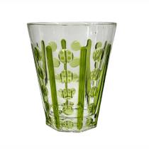 Copo Baixo Acrílico de Bolinhas Verde 415ml