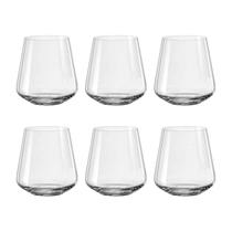 Copo Baixo de Cristal Bohemia 400 ml Sandra 6 Peças