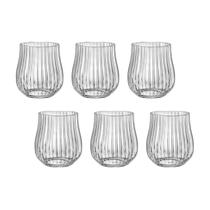 Copo Baixo de Cristal Bohemia Para Whisky 350 ml Tulipa Optic 6 Peças Copo Baixo de Cristal Bohemia Para Whisky 350 ml Tulipa Optic 6 Peças