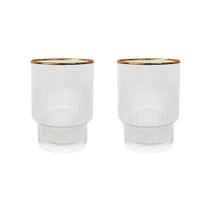 Copo Baixo De Cristal Wolff 220 ml Borda Dourada Lines 2 Peças Copo Baixo De Cristal Wolff 220 ml Borda Dourada Lines 2 Peças