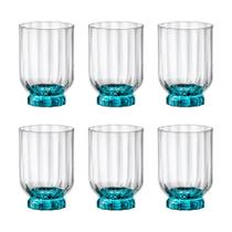 Copo Baixo De Vidro Bormioli Rocco 375 ml Florian Blue 6 Peças Copo Baixo De Vidro Bormioli Rocco 375 ml Florian Blue 6 Peças