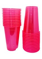 Copo Biodegradável Crystal Drink 300ml Rosa Neon - 25 unid