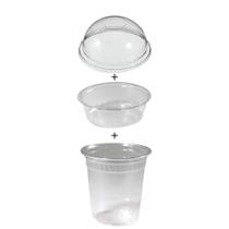Copo Bolha 400ml G840 com Tampa G800 e Divisória G810 Galvanotek com 50 unidades cada