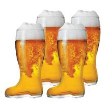 Copo Bota para Cerveja Bota Stiefel M Vidro 620ml 4 Pcs