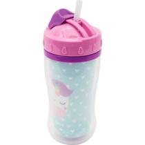 Copo buba parede dupla com canudo de silicone animal fun unicornio 320ml tampa antivazamento Copo buba parede dupla com canudo de silicone animal fun unicornio 320ml tampa antivazamento