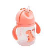Copo buba transição antivazamento bico silicone retrátil 240ml cores com tampa dinossauro