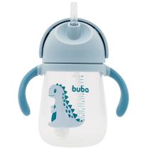 Copo buba transição antivazamento bico silicone retrátil 240ml cores com tampa dinossauro