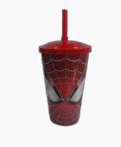 Copo c/tpa e canudo spider 600ml
