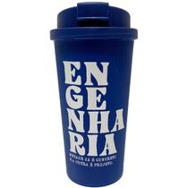 Copo Café C/ Tampa Bucks 500ml Estampado Frases Profissões