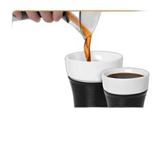 Copo Café Porcelana 150Ml Coffee Cup Luva Silicone Pressca