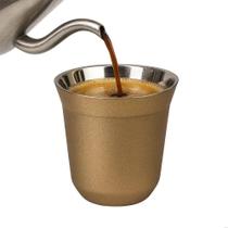 Copo Café Térmico Luxo 160Ml Ideal Para Nespresso Con Marrom