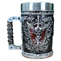 Copo Caneca 3D Resina Faca Na Caveira Dark Medieval