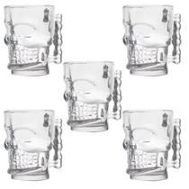 Copo Caneca Cabeça Caveira Crânio Transparente Chopp Vidro
