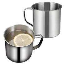 Copo Caneca De Aço Inox 250ml Polido Café E Chá Luxo