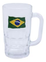 Copo Caneca De Vidro Chopp Cerveja Bandeira Do Brasil 320ml